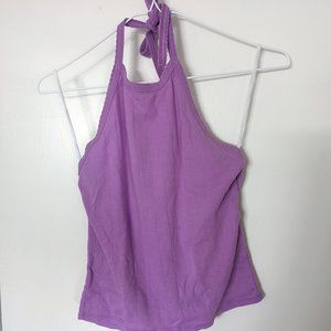 orchid halter top with delicate lace details